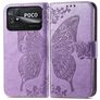 Mobigear Butterfly POCO C40 Hülle Klapphülle Geldbörse - Lila