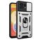 Mobigear Armor Ring Cam Slide Motorola Edge 40 Pro Hülle Hardcase Backcover Stoßfest mit Ringhalter und Kamera Slider - Silber