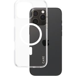 CARE by PanzerGlass Flagship iPhone 16 Pro Max MagSafe Hülle Hardcase Backcover - Transparent / Weiß