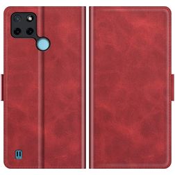 Mobigear Slim Magnet Realme C25Y Hülle Klapphülle Geldbörse - Rot