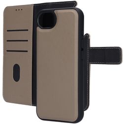 Mobiparts iPhone 17e Hülle Echtes Leder Abnehmbare 2in1 Klapphülle Geldbörse - Taupe