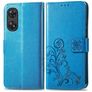 Mobigear Clover OPPO Reno 8T 4G Hülle Klapphülle Geldbörse - Blau