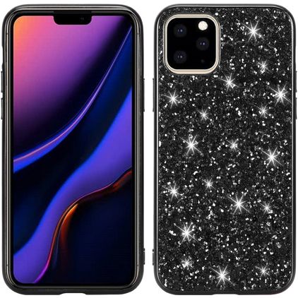 Mobigear Glitter iPhone 11 Hardcase Backcover - Schwarz
