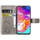 Mobigear Clover Samsung Galaxy A70 Hülle Klapphülle Geldbörse - Grau