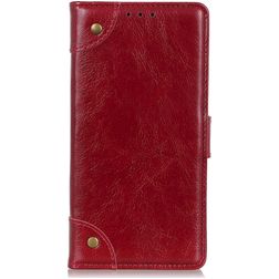 Mobigear Ranch Motorola Moto G60s Hülle Klapphülle Geldbörse - Weinrot