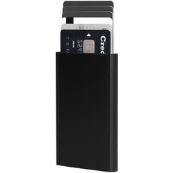 Mobiparts Cardprotector Aluminium Kartenhalter - 6 Karten - MagSafe-kompatibel - Schwarz