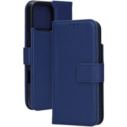 Mobiparts Wallet iPhone 16 Pro Max MagSafe Hülle Echtes Leder Klapphülle Geldbörse - Blau