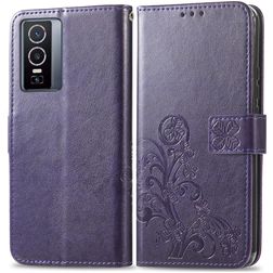 Mobigear Clover Vivo Y76 Hülle Klapphülle Geldbörse - Lila