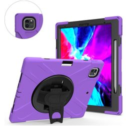 Mobigear SureGrip XGuard iPad Pro 13 Zoll (2024) Hülle Kunststoff,Silikon Backcover + Stifthalter + Schulterträger + Ständer - Lila