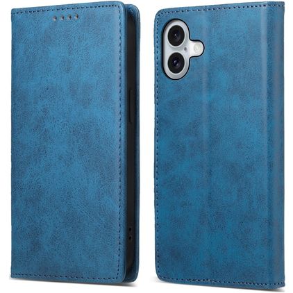 Mobigear Wallet iPhone 16 Plus Hülle Klapphülle Geldbörse - Blau
