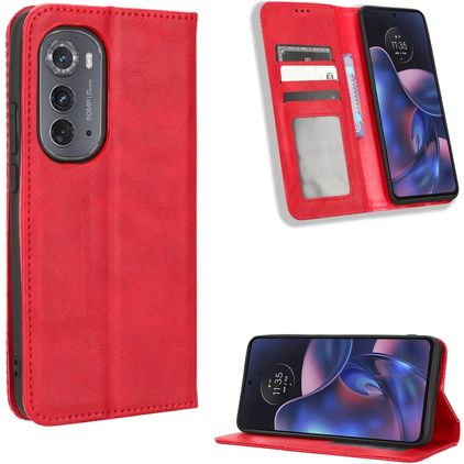 Mobigear Sensation Motorola Edge (2022) Hülle Klapphülle Geldbörse - Rot