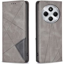 Mobigear Rhombus Slim Xiaomi Redmi 14C Hülle Klapphülle - Grau