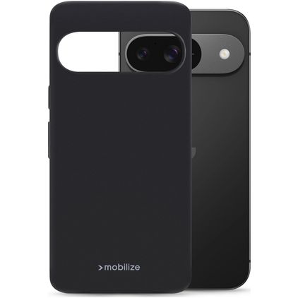 Mobilize Rubber Gelly Google Pixel 9 Hülle Flexibles TPU Backcover - Schwarz
