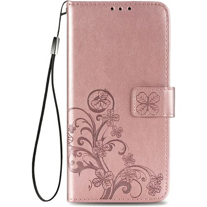 Mobigear Clover Samsung Galaxy A32 4G Hülle Klapphülle Geldbörse - Roségold