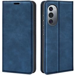 Mobigear Retro Slim Motorola Edge X30 Hülle Klapphülle Geldbörse - Dunkelblau
