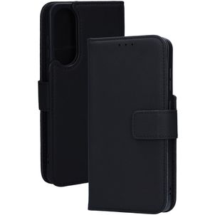 Mobiparts Wallet Samsung Galaxy S25 Edge Hülle Echtes Leder Klapphülle Geldbörse - Schwarz