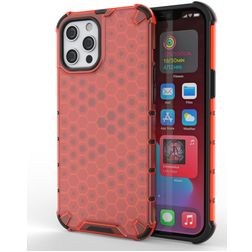 Mobigear Honeycomb iPhone 13 Pro Hülle Hardcase Backcover Stoßfest - Rot