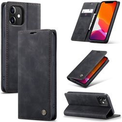 Caseme 013 iPhone 12 Pro Hülle Klapphülle Geldbörse - Schwarz