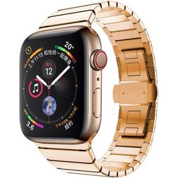 Mobigear Madrid Edelstahl Apple Watch Armband Faltschließe - 49/46/45/44 mm - Roségold