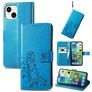 Mobigear Clover iPhone 15 Plus Hülle Klapphülle Geldbörse - Blau