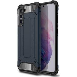 Mobigear Outdoor Samsung Galaxy S21 FE Hülle Hardcase Backcover Stoßfest - Marineblau