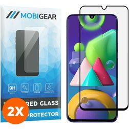 Mobigear Premium Samsung Galaxy M21 Panzerglas Displayschutz - Hüllenfreundlich - Schwarz (2er Pack)