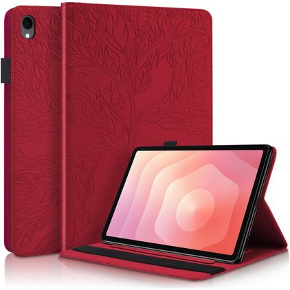 Mobigear Tree Samsung Galaxy Tab S11 Klapphülle + Stylus-Halter - Rot