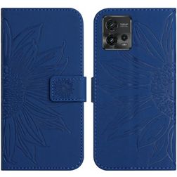 Mobigear Sunflower Motorola Moto G72 Hülle Klapphülle Geldbörse - Dunkelblau