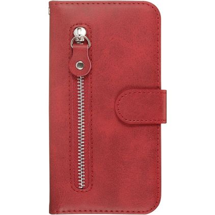 Mobigear Zipper Samsung Galaxy S20 Hülle Klapphülle Geldbörse - Rot