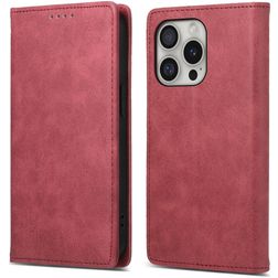 Mobigear Wallet iPhone 16 Pro Hülle Klapphülle Geldbörse - Rot