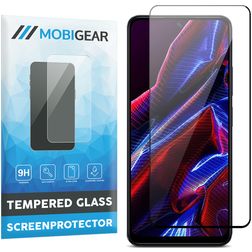 Mobigear Premium POCO X5 Panzerglas Displayschutz - Hüllenfreundlich - Schwarz
