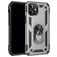 Mobigear Armor Ring iPhone 12 Hülle Hardcase Backcover Stoßfest mit Ringhalter - Silber