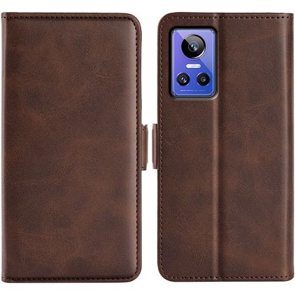 Mobigear Slim Magnet Realme GT Neo 3 Hülle Klapphülle Geldbörse - Braun
