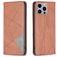 Mobigear Rhombus Slim iPhone 15 Pro Max Hülle Klapphülle - Braun