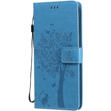 Mobigear Tree LG V60 ThinQ Hülle Klapphülle Geldbörse - Blau