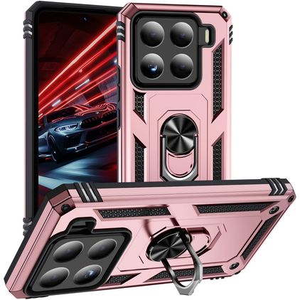 Mobigear Armor ring Xiaomi 15 Hülle Hardcase Backcover Stoßfest mit Ringhalter - Roségold