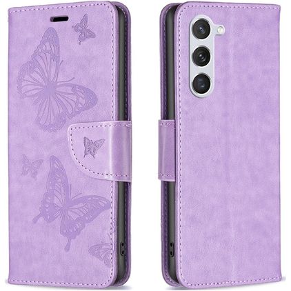 Mobigear Butterfly Samsung Galaxy S23 Hülle Klapphülle Geldbörse - Lila