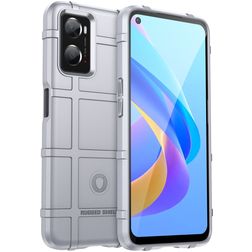 Mobigear Rugged Shield OPPO A76 Hülle Flexibles TPU Backcover Stoßfest - Grau