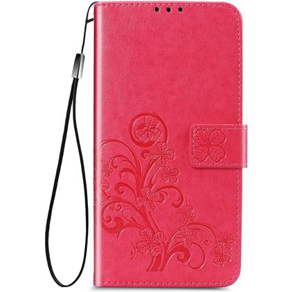 Mobigear Clover OPPO Reno 4 Hülle Klapphülle Geldbörse - Magenta