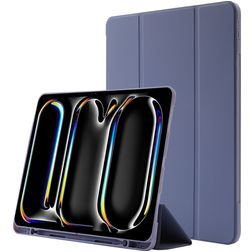 Mobigear Tri-Fold Gel iPad Pro 13 Zoll (2024) Hülle TPU,Kunstleder Klapphülle + Stifthalter - Lila