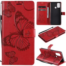 Mobigear Butterfly OPPO A53s Hülle Klapphülle Geldbörse - Rot