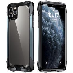 Mobigear Metal Tough iPhone 12 Pro Max Hardcase Backcover Shockproof - Transparent / Marineblau