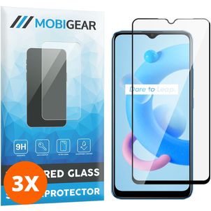 Mobigear Premium Realme C11 (2021) Panzerglas Gehärtetes Glas Displayschutz - Hüllenfreundlich - Schwarz (3er Pack)