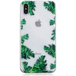 Mobigear Design iPhone XS Max Hülle Flexibles TPU Backcover - Bananenblatt