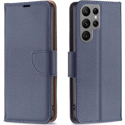 Mobigear Excellent Samsung Galaxy S23 Ultra Hülle Klapphülle Geldbörse - Blau