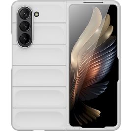 Mobigear Bumpy Samsung Galaxy Z Fold 5 Hülle Flexibles TPU Backcover - Weiß