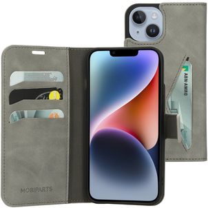 Mobiparts Classic Wallet iPhone 14 Hülle Klapphülle Geldbörse - Granite Grey