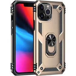 Mobigear Armor Ring iPhone 13 Pro Hülle Hardcase Backcover Stoßfest mit Ringhalter - Gold