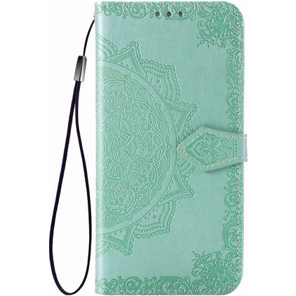 Mobigear Mandala Motorola One Fusion Plus Hülle Klapphülle Geldbörse - Türkis