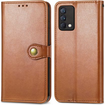 Mobigear Snap Button Realme GT Master Edition Hülle Klapphülle Geldbörse - Braun